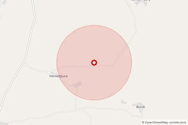 Map showing approximate area covered by Pincode 325221 — Ajnawar B.O, Baran