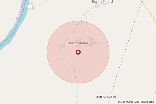 Map showing approximate area covered by Pincode 325601 — Hingi B.O, Kota