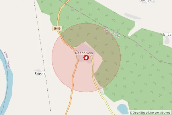 Map showing approximate area covered by Pincode 326023 — Bhanwarsa B.O, Jhalawar