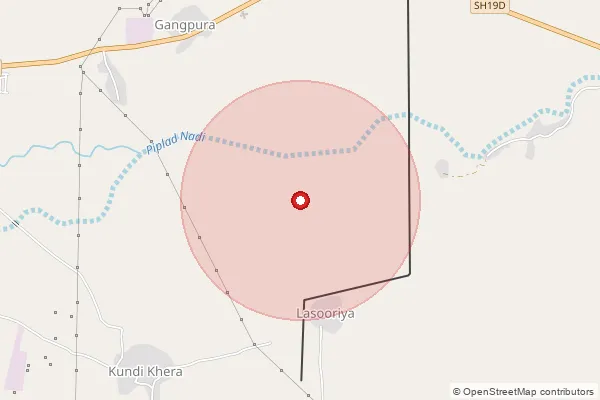 Map showing approximate area covered by Pincode 326036 — Banore B.O, Jhalawar