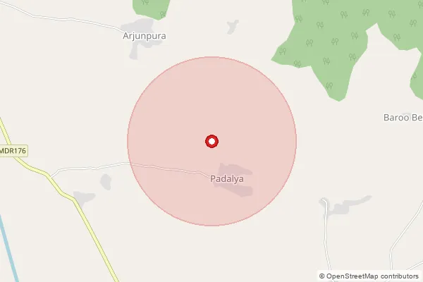 Map showing approximate area covered by Pincode 326037 — Chandpura Bheelan B.O, Jhalawar