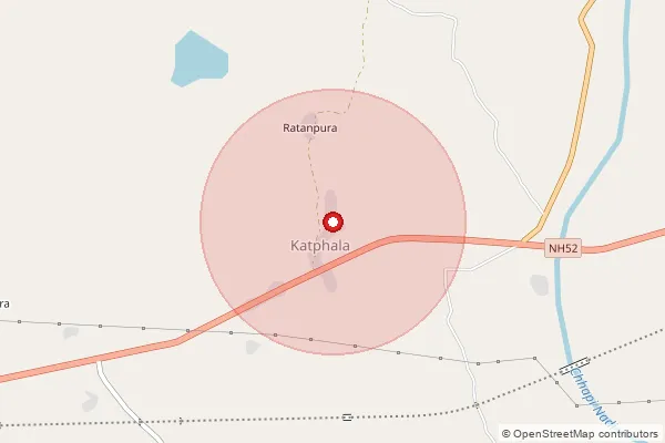 Map showing approximate area covered by Pincode 326512 — Maralwada B.O, Jhalawar