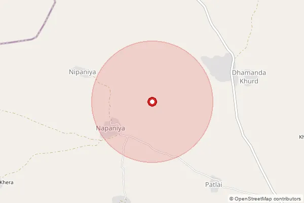 Map showing approximate area covered by Pincode 326514 — Harnawda B.O, Jhalawar