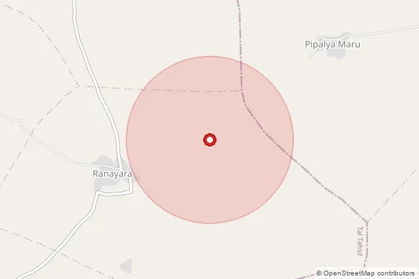 Map showing approximate area covered by Pincode 326515 — Bardia Veer Ji B.O, Jhalawar