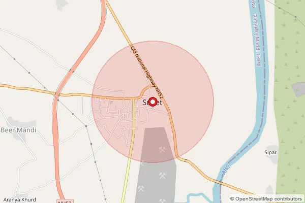 Map showing approximate area covered by Pincode 326530 — Suket S.O, Kota