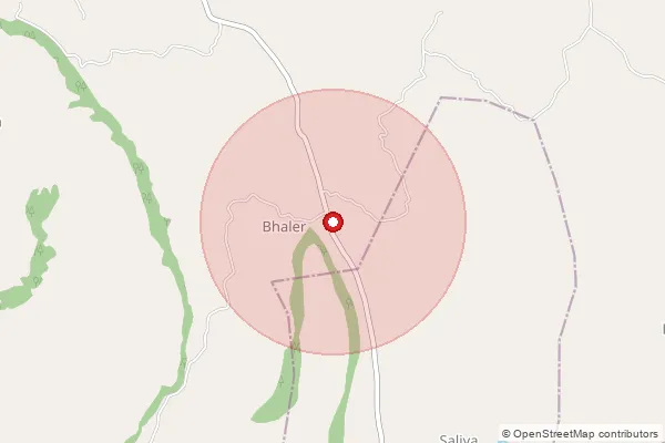 Map showing approximate area covered by Pincode 327601 — Chordi B.O, Banswara