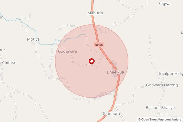 Map showing approximate area covered by Pincode 327602 — Kesharwadi B.O, Banswara