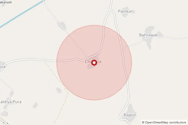 Map showing approximate area covered by Pincode 328027 — Kanasil Bo, Dholpur