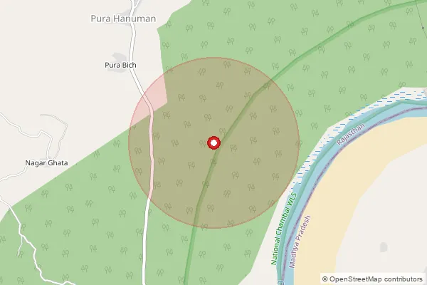 Map showing approximate area covered by Pincode 328029 — Lalpur Rehsena Bo, Dholpur