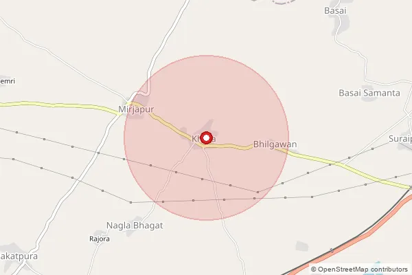 Map showing approximate area covered by Pincode 328030 — Basai Samanta Bo, Dholpur