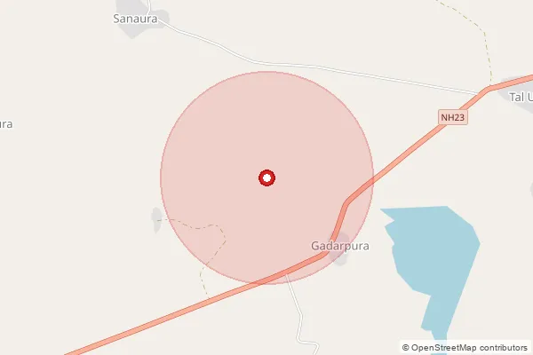 Map showing approximate area covered by Pincode 328031 — Angai Bo, Dholpur