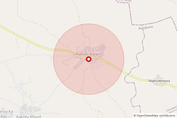 Map showing approximate area covered by Pincode 331028 — Malsisar S.O, Jhunjhunu