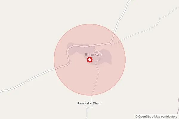 Map showing approximate area covered by Pincode 331301 — Bewar B.O, Churu