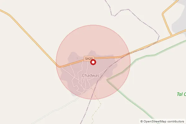 Map showing approximate area covered by Pincode 331503 — Charwas S.O, Churu