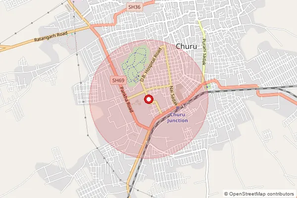 Map showing approximate area covered by Pincode 331518 — Lalgarh S.O (Churu), Churu
