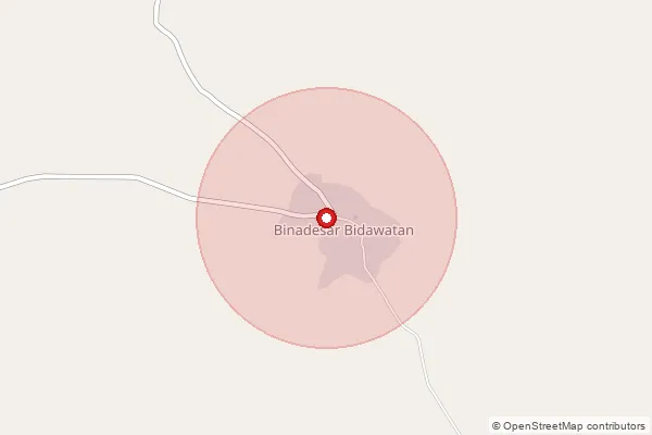Map showing approximate area covered by Pincode 331802 — Binadesar B.O, Churu