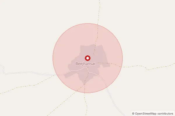 Map showing approximate area covered by Pincode 331803 — Bana B.O, Bikaner