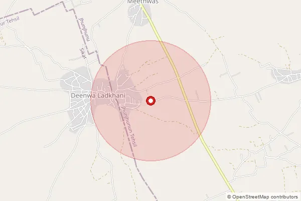 Map showing approximate area covered by Pincode 332303 — Almas Bo, Sikar