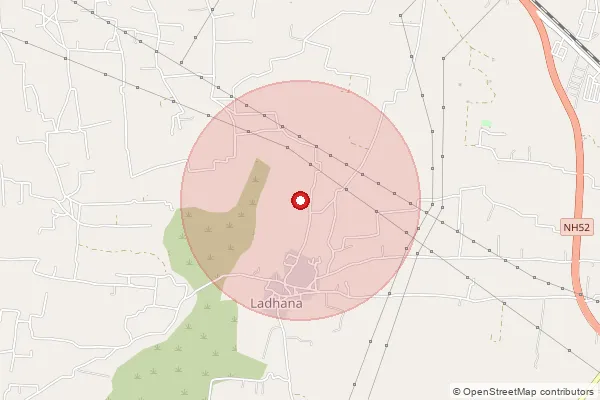 Map showing approximate area covered by Pincode 332402 — Abhaipura Bo, Sikar