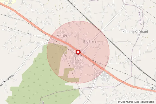 Map showing approximate area covered by Pincode 332403 — Goriyan Bo, Sikar