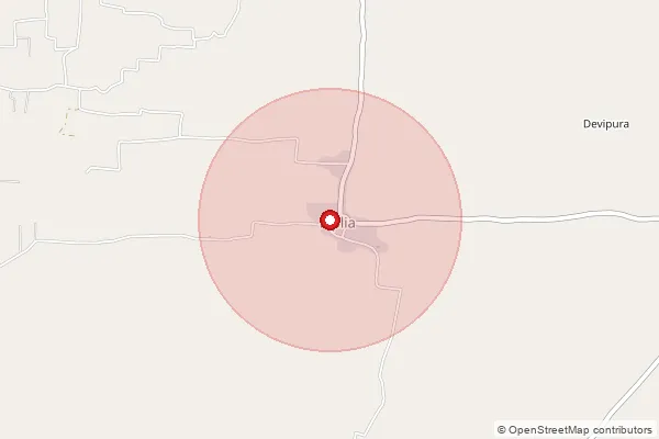 Map showing approximate area covered by Pincode 332404 — Ringas So, Sikar