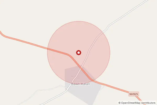 Map showing approximate area covered by Pincode 332411 — Malikpur Bo, Sikar