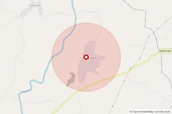 Map showing approximate area covered by Pincode 332706 — Narsinghpuri Bo, Sikar