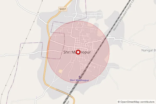 Map showing approximate area covered by Pincode 332715 — Srimadhopur Ho, Sikar
