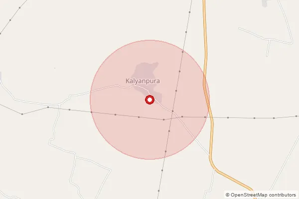 Map showing approximate area covered by Pincode 332719 — Kalyanpura Bo, Sikar