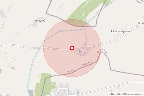 Map showing approximate area covered by Pincode 332746 — Gorir B.O, Jhunjhunu