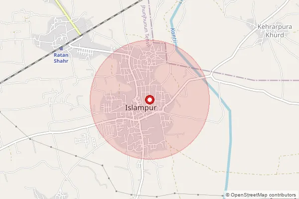 Map showing approximate area covered by Pincode 333024 — Bharunda Kalan B.O, Jhunjhunu