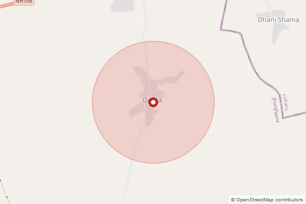 Map showing approximate area covered by Pincode 333031 — Chhapara B.O, Jhunjhunu