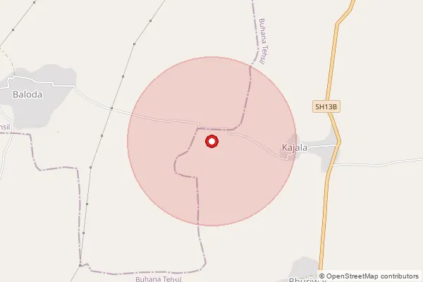 Map showing approximate area covered by Pincode 333034 — Bhuriwas B.O, Jhunjhunu