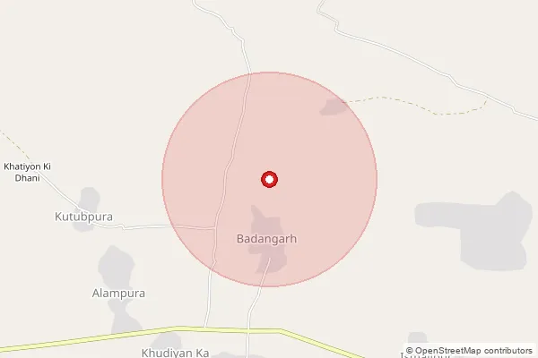 Map showing approximate area covered by Pincode 333035 — Deoroad B.O, Jhunjhunu