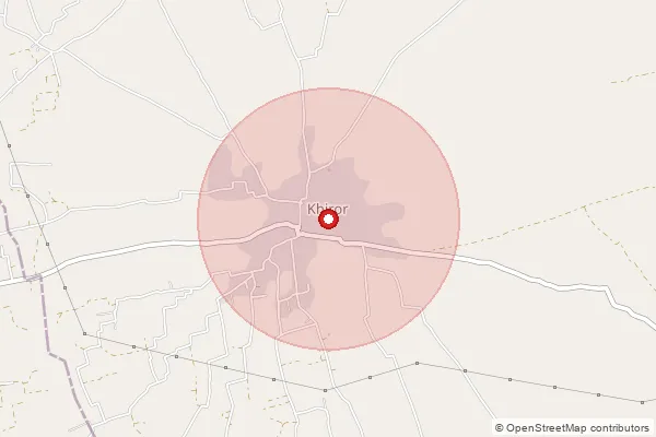 Map showing approximate area covered by Pincode 333042 — Nansagate Nawalgarh S.O, Jhunjhunu