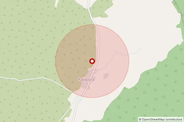 Map showing approximate area covered by Pincode 333053 — Khoh B.O, Jhunjhunu