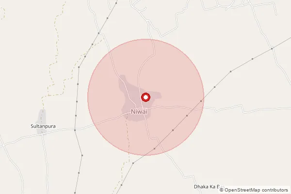 Map showing approximate area covered by Pincode 333305 — Chhau B.O, Jhunjhunu