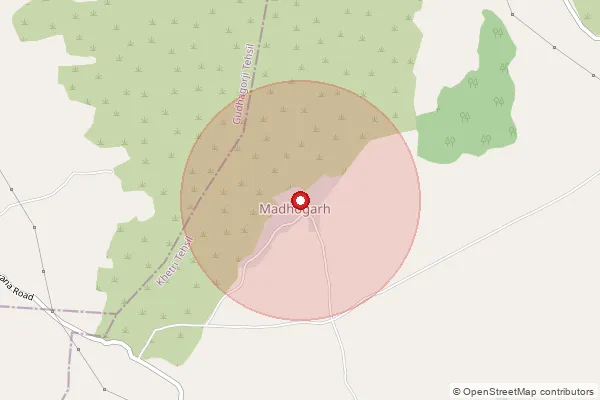 Map showing approximate area covered by Pincode 333501 — Gadrata B.O, Jhunjhunu
