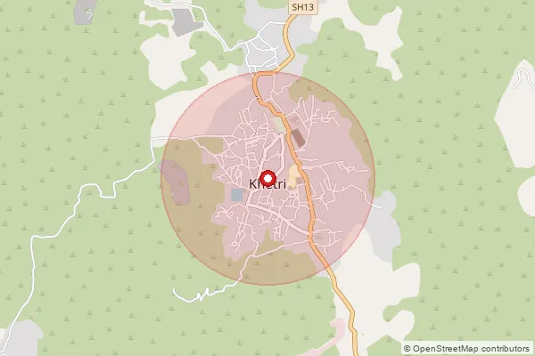 Map showing approximate area covered by Pincode 333503 — Tyonda B.O, Jhunjhunu