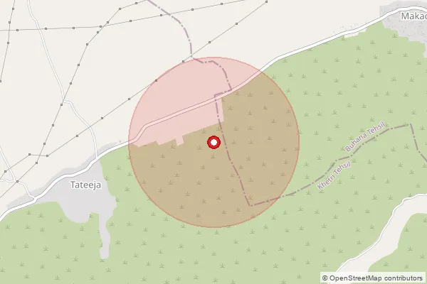 Map showing approximate area covered by Pincode 333504 — Manota Kalan B.O, Jhunjhunu
