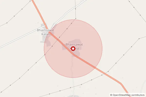 Map showing approximate area covered by Pincode 333517 — Kidwana B.O, Jhunjhunu