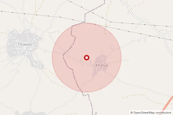 Map showing approximate area covered by Pincode 333704 — Sigra B.O, Jhunjhunu