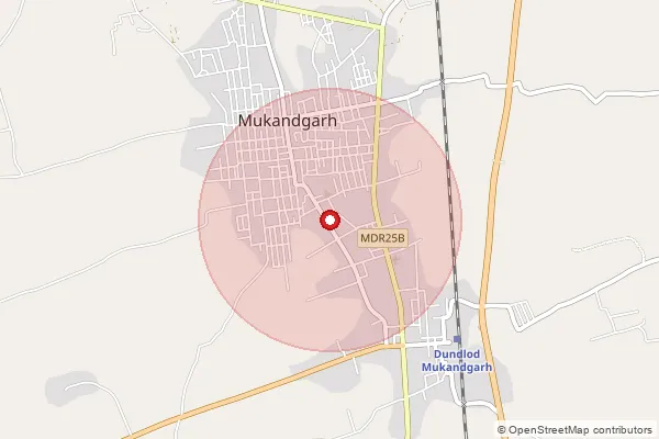 Map showing approximate area covered by Pincode 333705 — Balaria B.O, Jhunjhunu