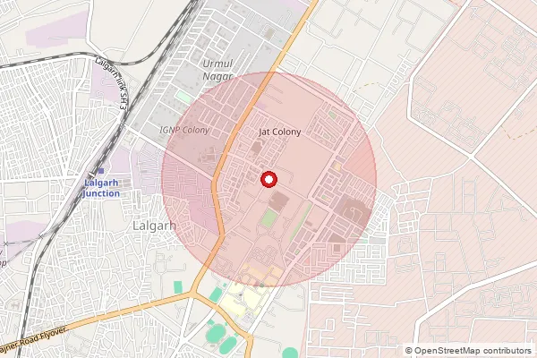 Map showing approximate area covered by Pincode 334001 — Bikaner H.O, Bikaner