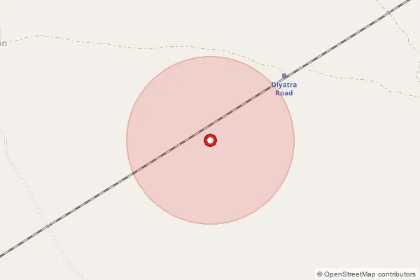 Map showing approximate area covered by Pincode 334303 — Nokhara B.O, Bikaner