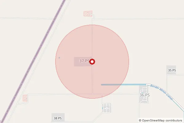 Map showing approximate area covered by Pincode 335021 — 39 Ps B.O, Ganganagar