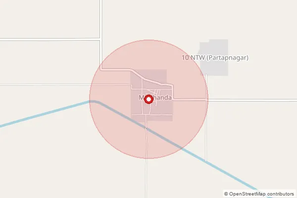 Map showing approximate area covered by Pincode 335037 — Sardarpura Jiwan B.O, Ganganagar
