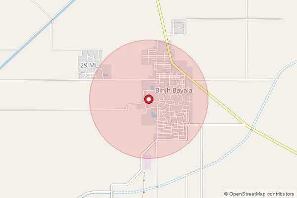 Map showing approximate area covered by Pincode 335042 — Binjhbaila  S.O., Ganganagar