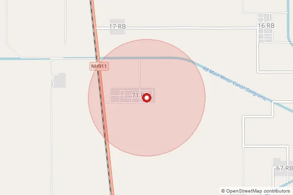 Map showing approximate area covered by Pincode 335051 — Bagicha B.O, Ganganagar