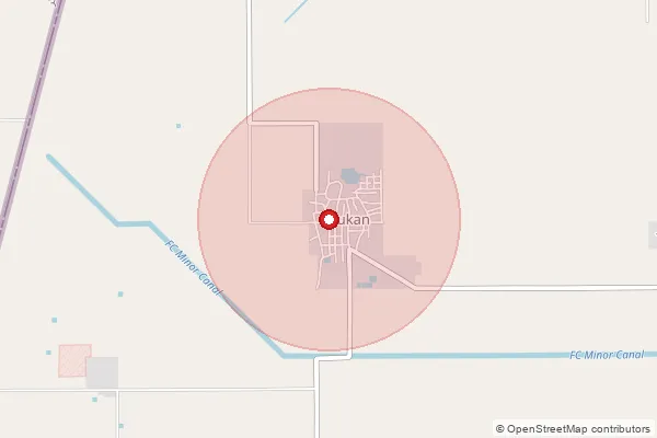 Map showing approximate area covered by Pincode 335073 — Baringa B.O, Ganganagar